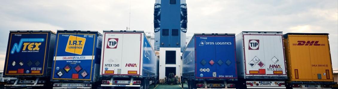 trucks onboard ferry