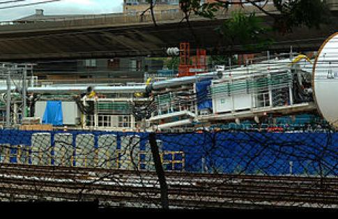 Tunnel boring machine Ada, about to be deployed at the Royal Oak Crossrail portal